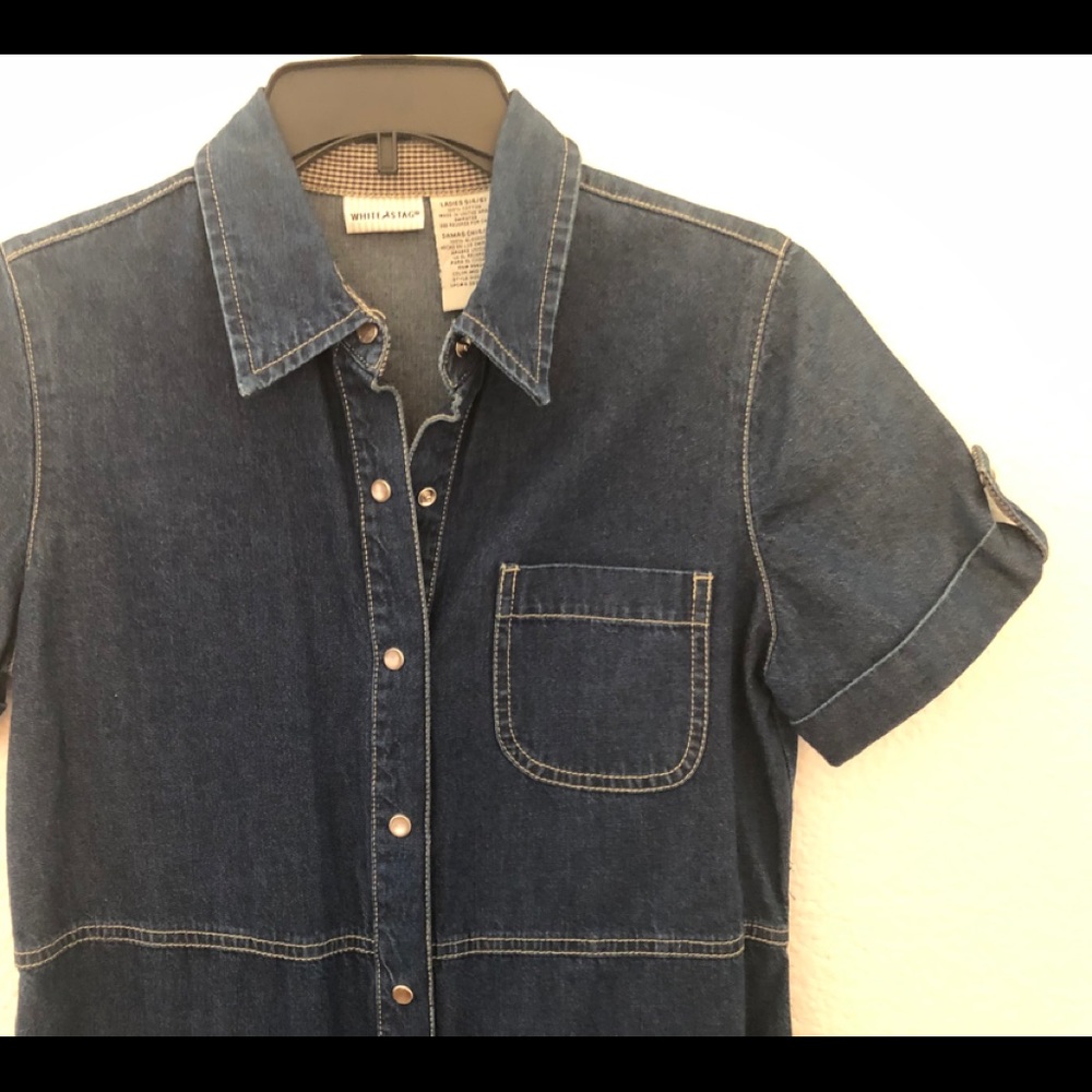 Women’s White Stag Denim Dress Size 4-6